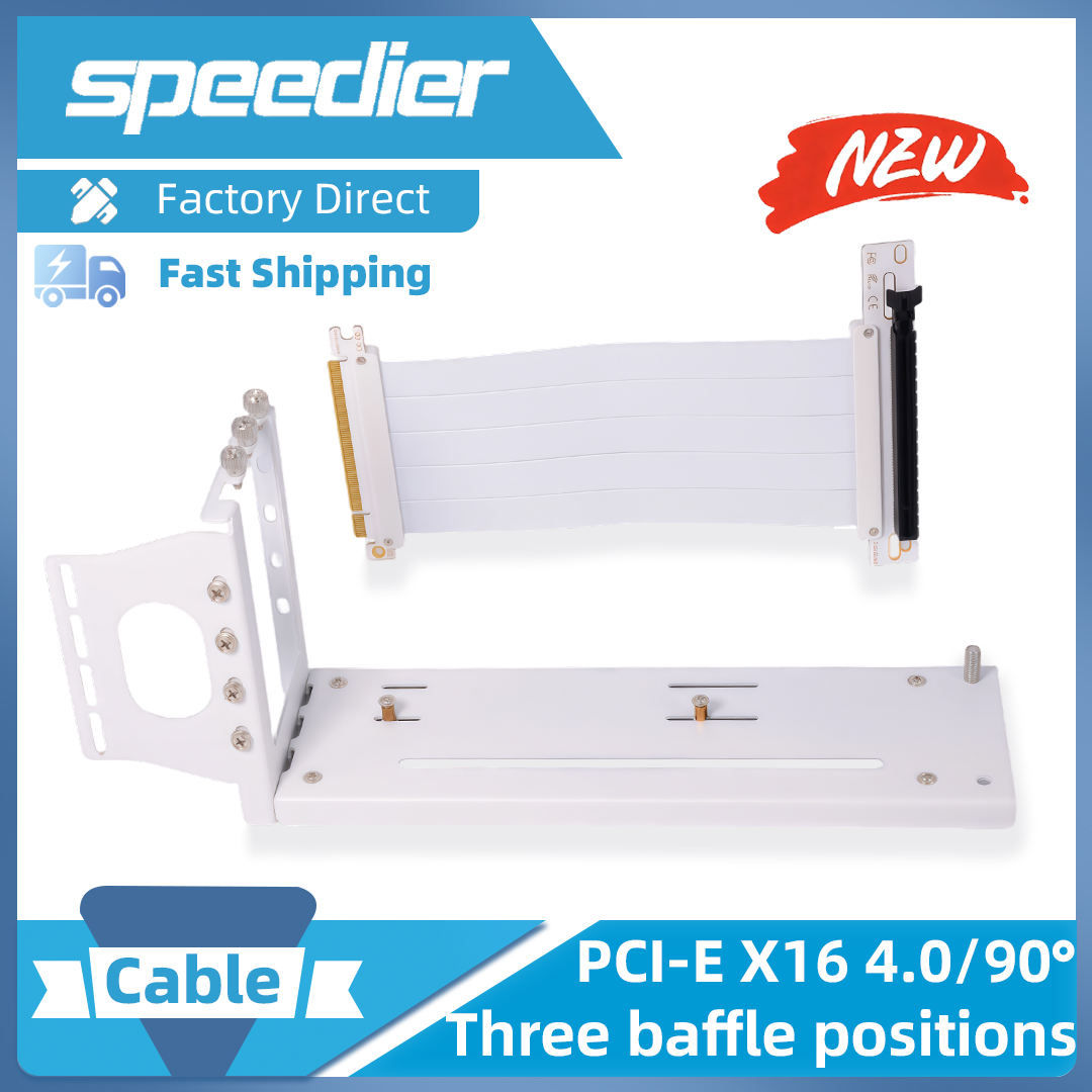 Pcie 4.0 X16 Riser Cable 90 Degree - สายต่อขยายการ์ดจอ Riser PCI-E 4.0 X16 พร้อมขายึดแนวตั้ง