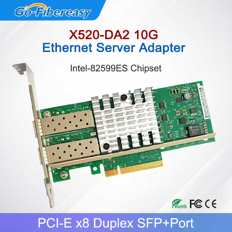 10Gb Sfp+ Pcie Network Card Dual Port - X520-DA2 10Gb SFP+PCI-E การ์ดเครือข่าย NIC พร้อมชิปอินเทล