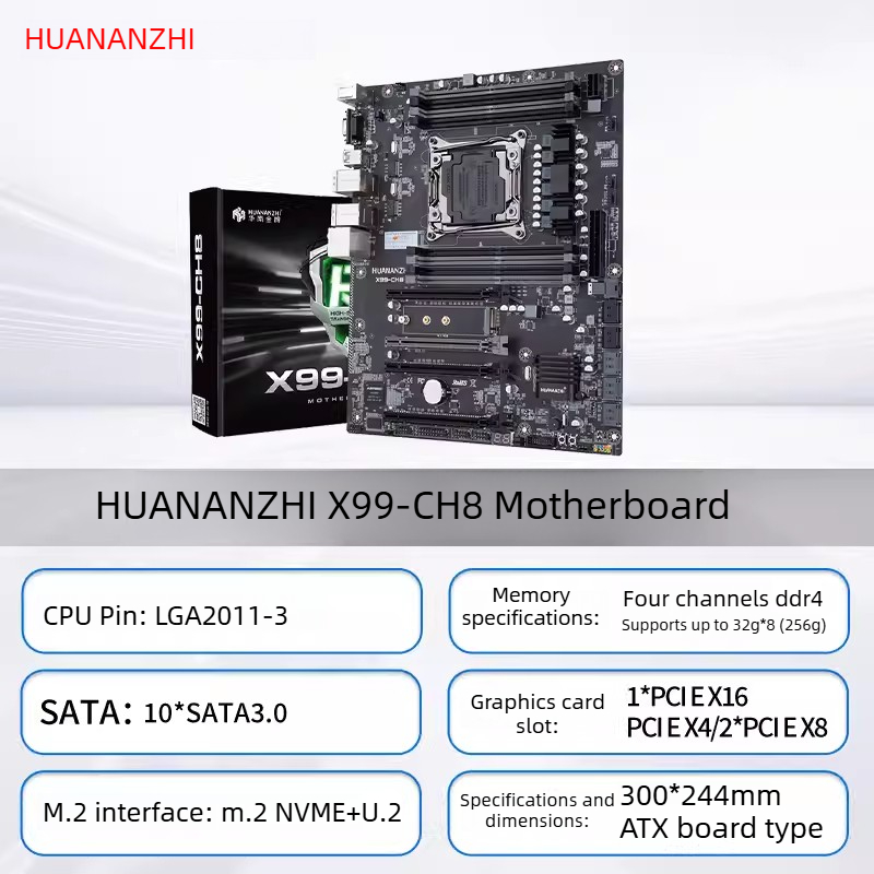 X99 Dual Cpu Motherboard Combo - HUANANZHI LGA2011-3 X99 เมนบอร์ด X99 CH8