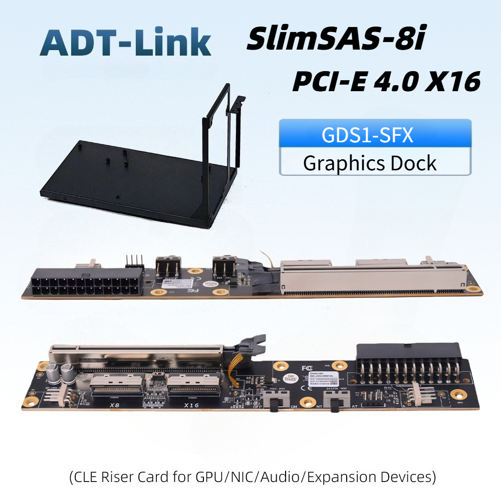 External Gpu Dock Pcie 4.0 Oculink - ด็อคกราฟิกการ์ดภายนอก Dual SlimSAS 8i eGPU สำหรับ