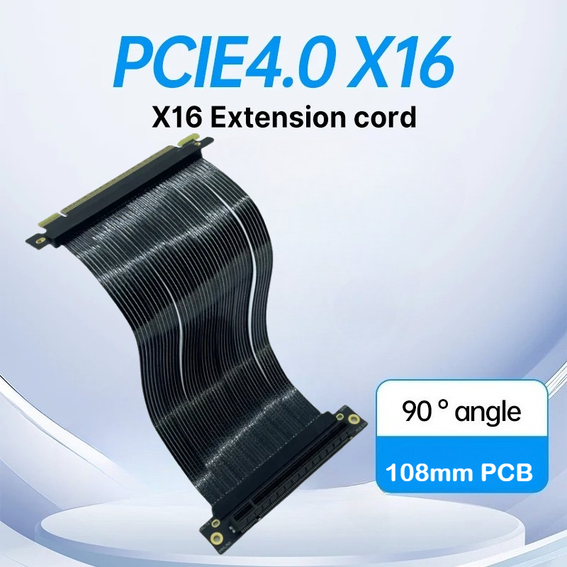 Pcie 4.0 X16 Riser Cable 90 Degree - PCI-E 4.0X16 กราฟิกการ์ดป้องกันสายตัวขยาย 90 องศามุมขวา 108