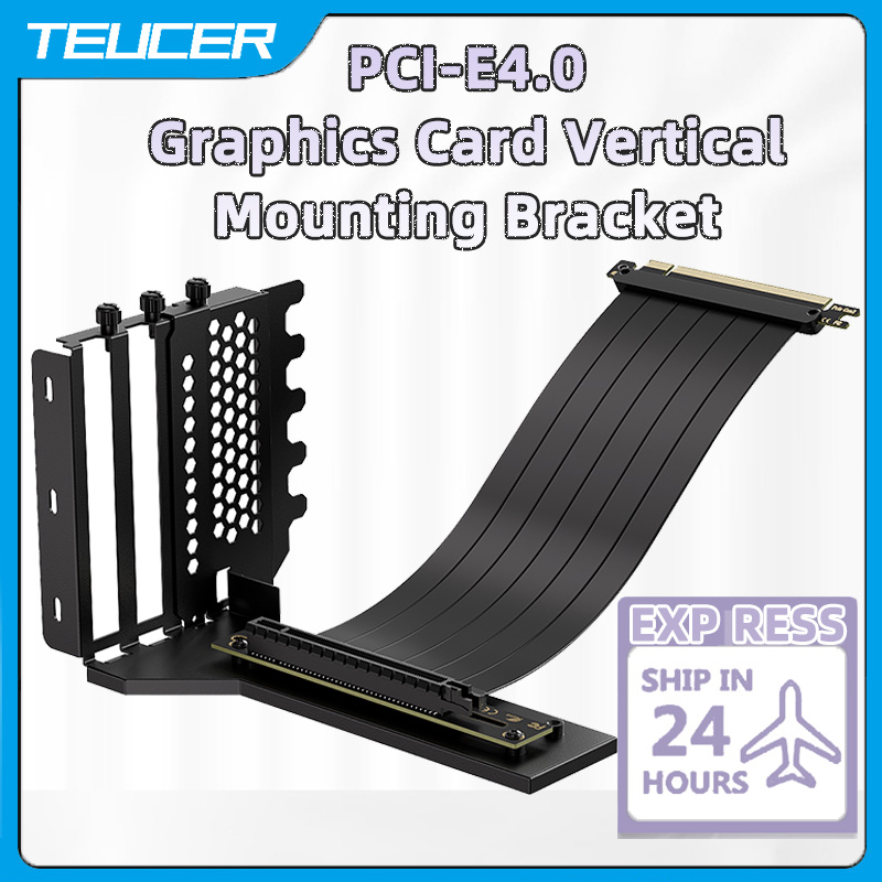 Pcie 4.0 X16 Riser Cable 90 Degree - TEUCER แนวตั้ง GPU ยึดกราฟิกการ์ดชุด 20 ซม.PCI-E