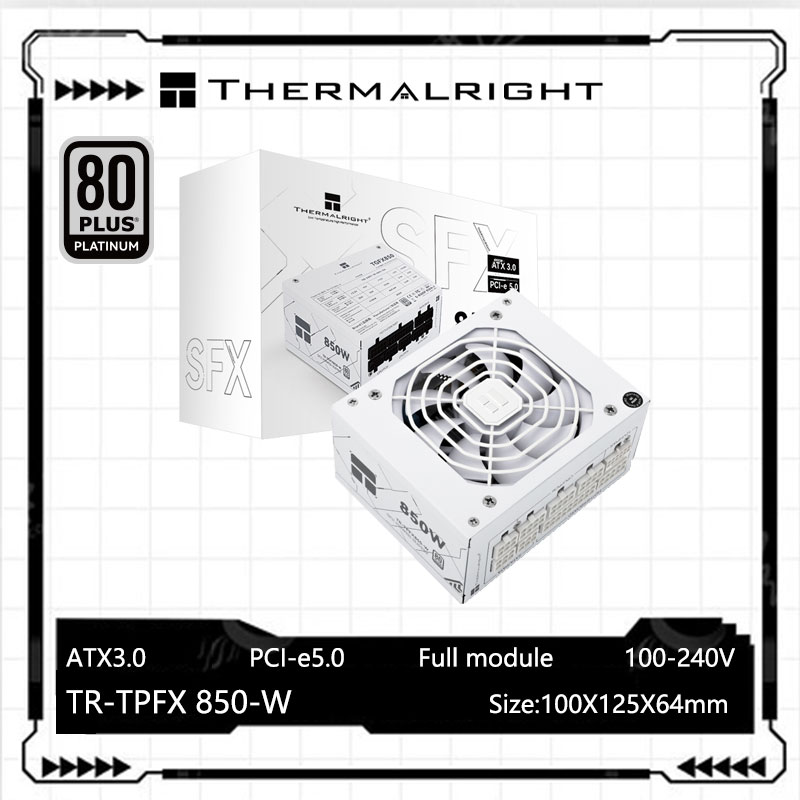 Sfx Power Supply 850W Gold - Thermalright TR-TPFX850สีขาว SFX โมดูลเต็มรูปแบบนูนแหล่งจ่ายไฟแผ่นรองรับ ATX3.0 /pcie5.0(650W/750W/850