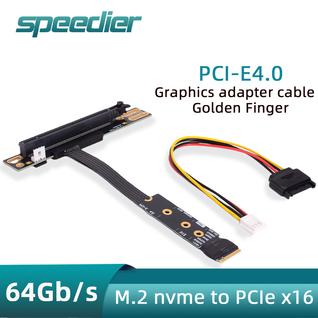 Pcie 4.0 X16 Riser Cable 90 Degree - สายแปลง M.2 NVME เป็น PCIe X16