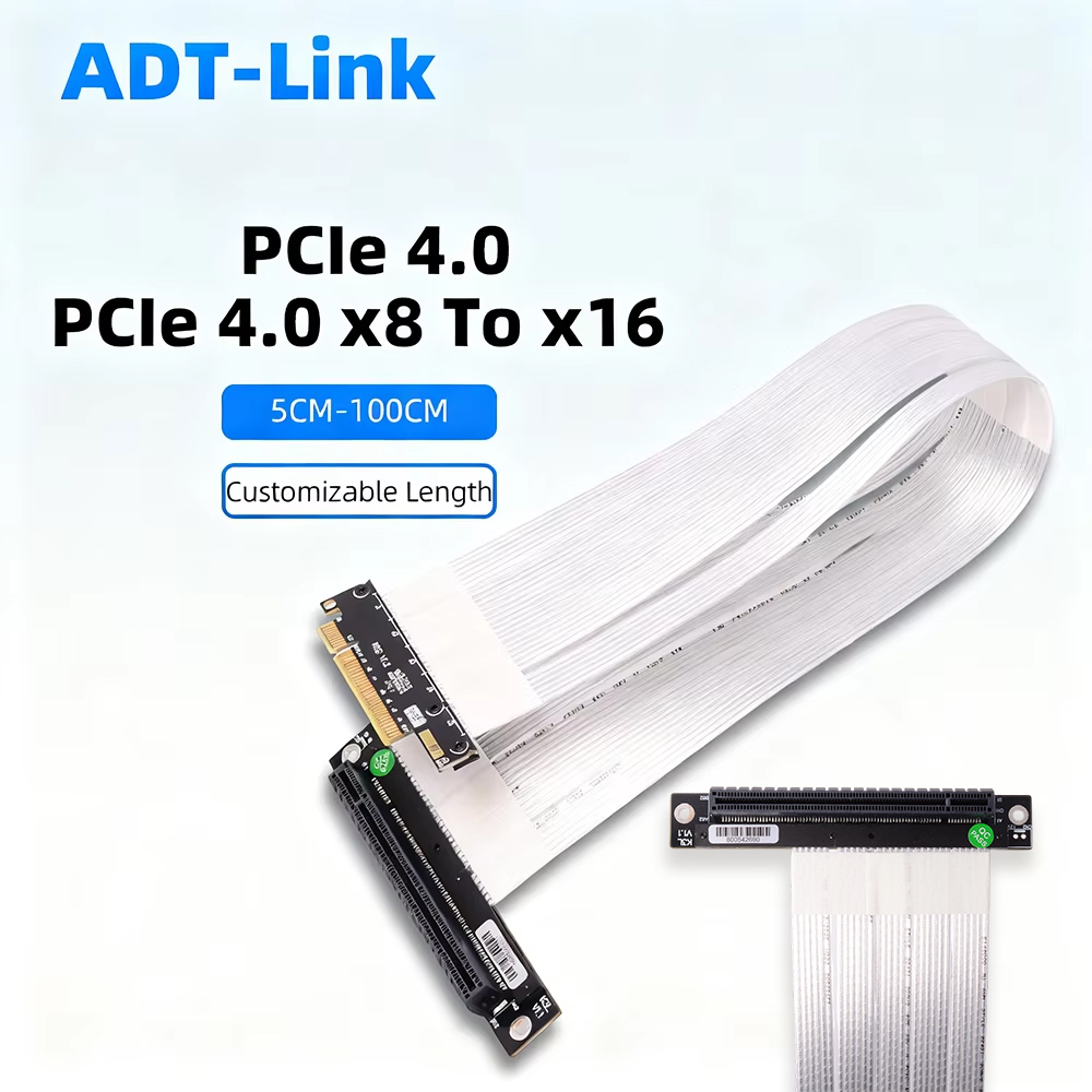 Pcie 4.0 X16 Riser Cable 90 Degree - สายต่อขยาย ADT-Link PCIE 4.0 3.0 X8