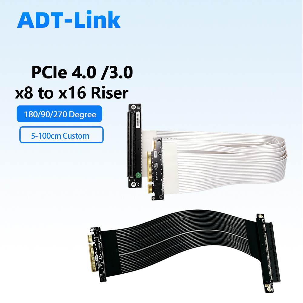 Pcie 4.0 X16 Riser Cable 90 Degree - สายต่อขยาย ADT-Link PCIe 4.0 / 3.0
