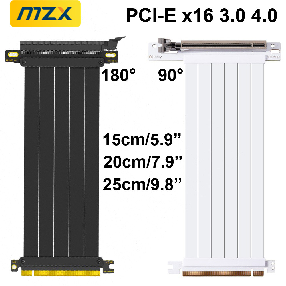 MZX PCIE 4.0 3.0 16X Riser สาย - Pcie 4.0 X16 Riser Cable 90 Degree บทวิจารณ์และราคา