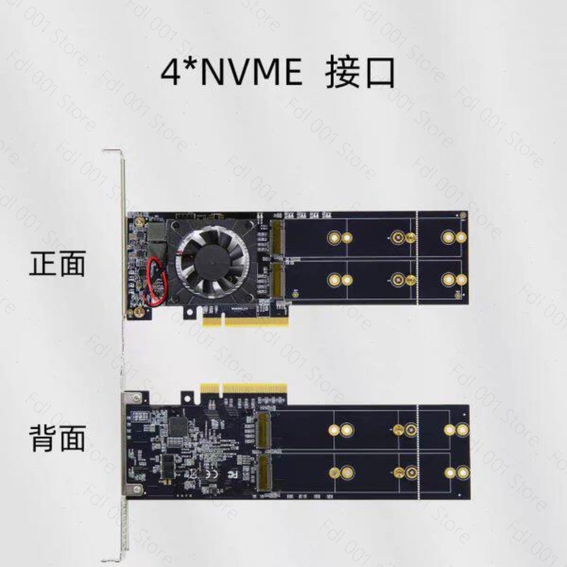 ไม่ต้องใช้ PCIe Bifurcation PE - Quad M.2 Nvme Pcie Bifurcation Card บทวิจารณ์และราคา