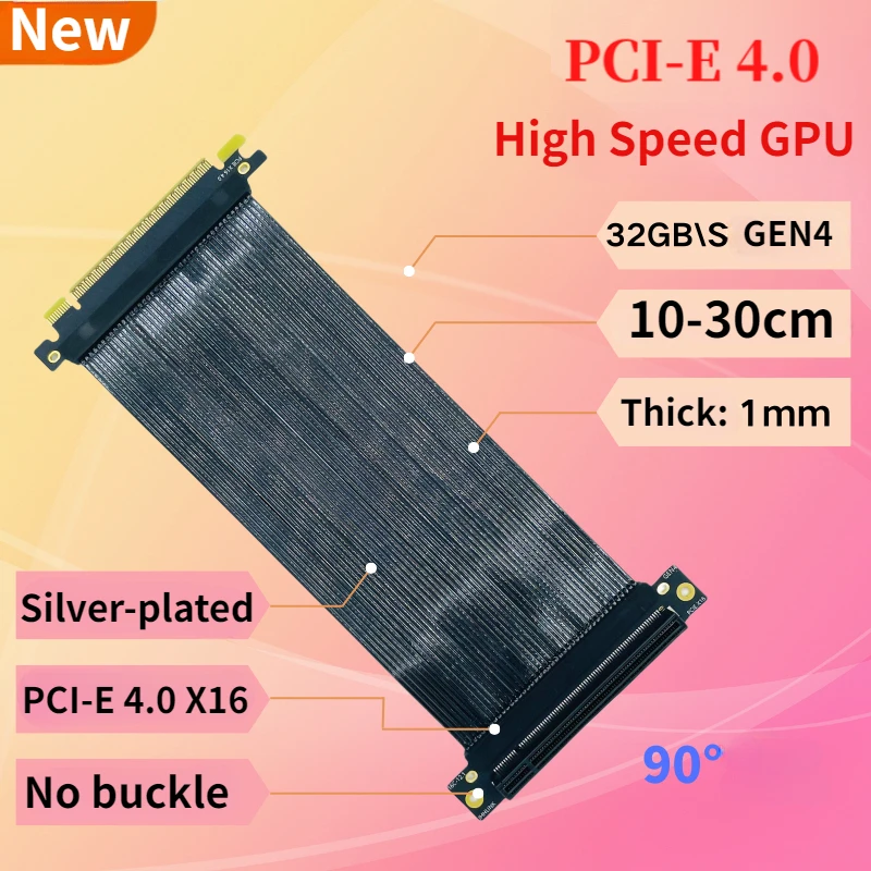 PCI-E 4.0X16 กราฟิกการ์ดป้องกั - Pcie 4.0 X16 Riser Cable 90 Degree บทวิจารณ์และราคา